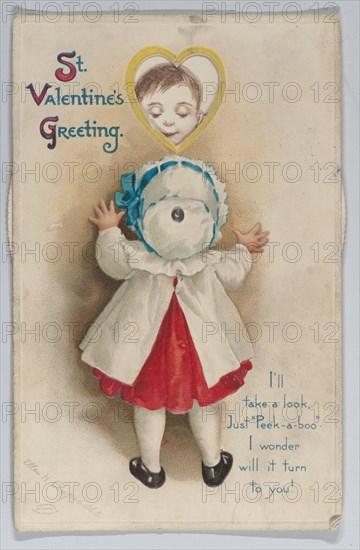 Valentine - movable wheel postcard