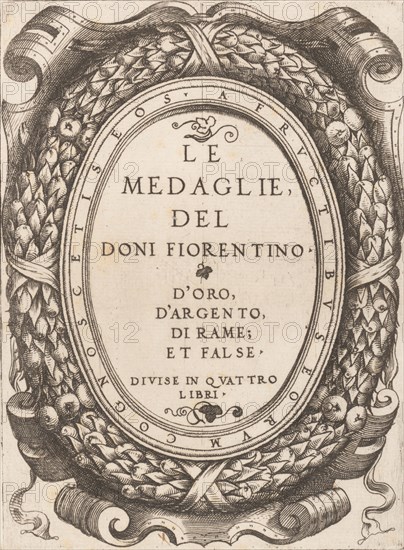 Title plate: Le Medaglie del Doni Fiorentino