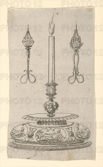 Design for a Candlestick with Candle Wick Trimmers