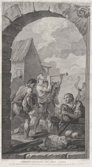 The Chapel of the Enfants-Trouvés in Paris: Groupe des bergers: joueurs de trompes et de m...