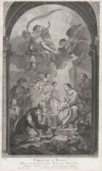 The Chapel of the Enfants-Trouvés in Paris: Les Rois mages Gaspard et Melchior adorant l'E...