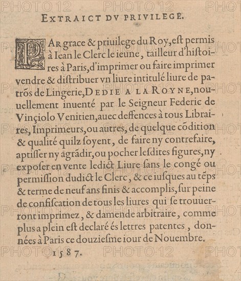 Les Singuliers et Nouveaux Portraicts... page 3 (verso)