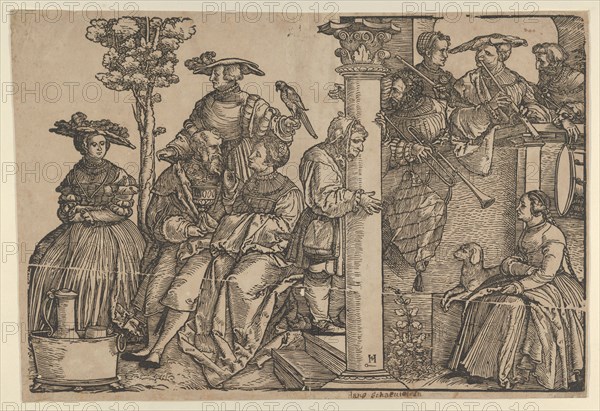 Musicians and Onlookers. Creator: Hans Schäufelein the Elder.