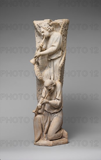 Pilaster of Angels Sounding Trumpets from the Parapet of a Pulpit