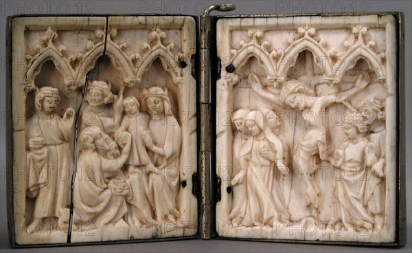 Diptych with Adoration of the Magi and Crucifixion