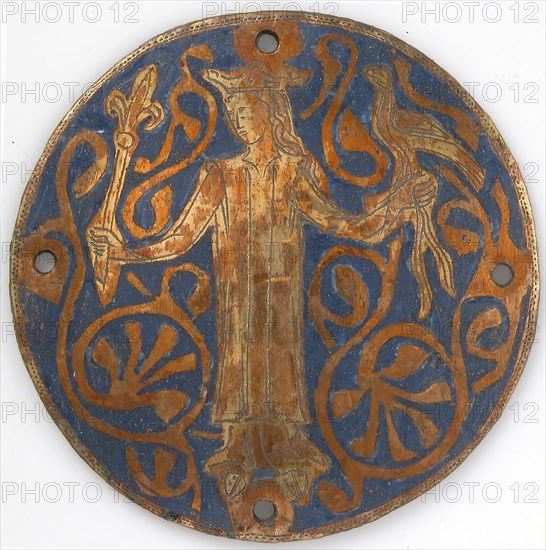 Medallion with a Queen Holding a Scepter and Falcon