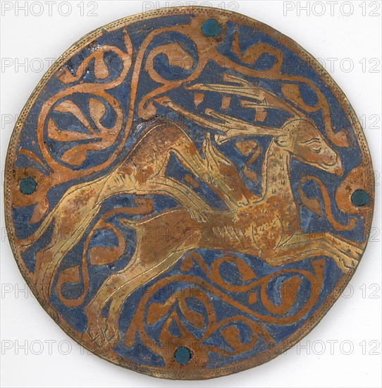 Medallion with Hound Attacking Stag