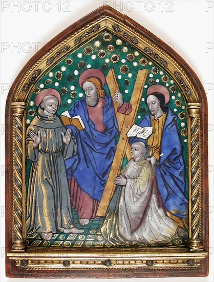 Plaque with Saints and Donor