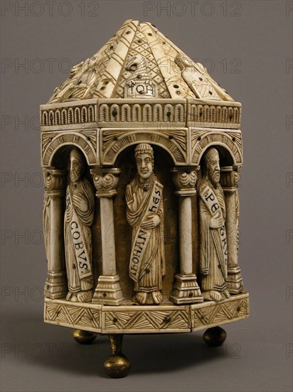 Tower Reliquary with Eight Apostles and the Symbols of the Four Evangelists