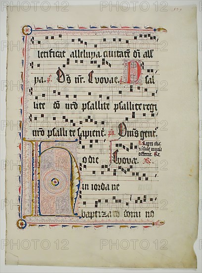 Manuscript Leaf with Initial H