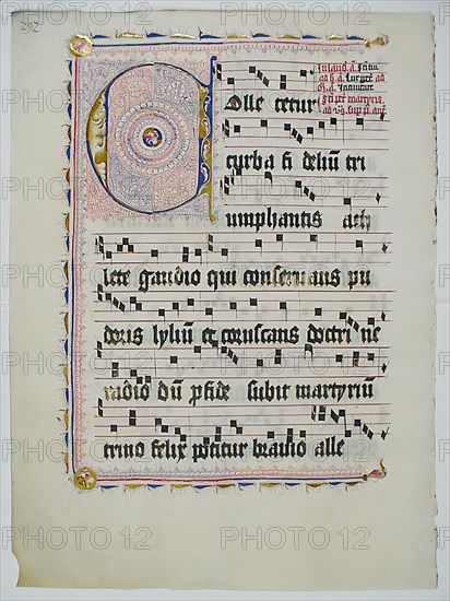 Manuscript Leaf with Initial C