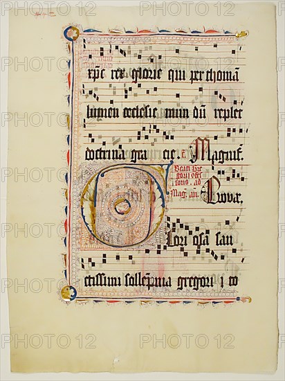 Manuscript Leaf with Initial F