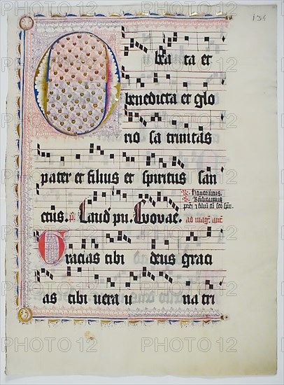 Manuscript Leaf with Initial O