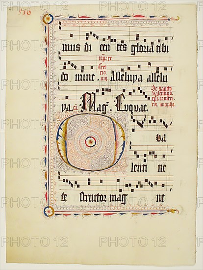 Manuscript Leaf with Initial O