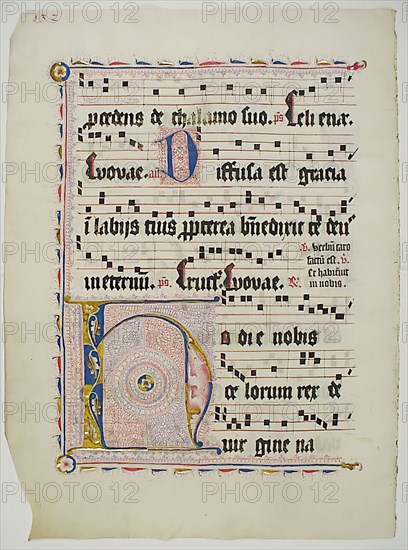 Manuscript Leaf with Initial H