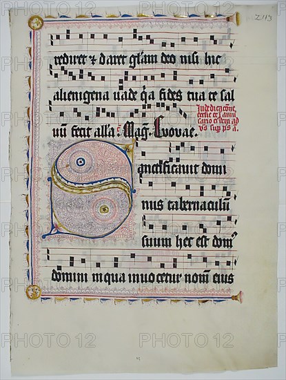 Manuscript Leaf with Initial S