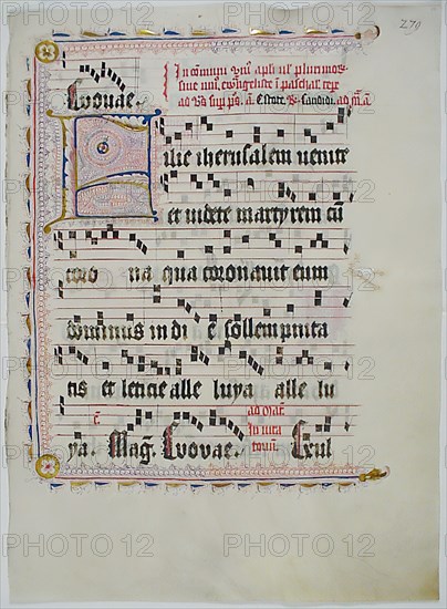 Manuscript Leaf with Initial F