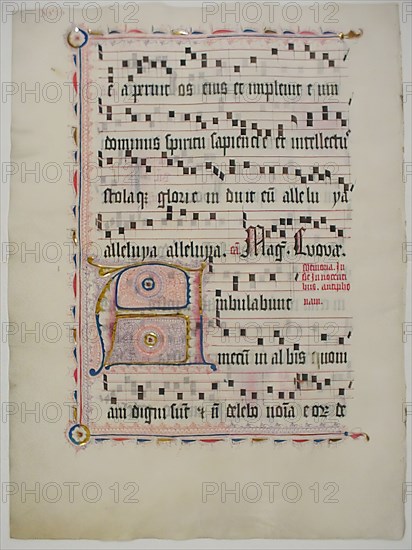 Manuscript Leaf with Initial A