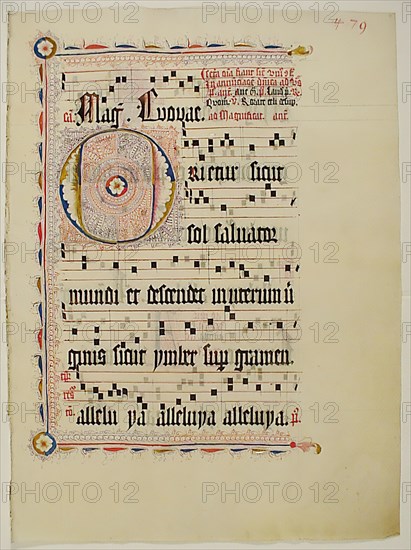 Manuscript Leaf with Initial O