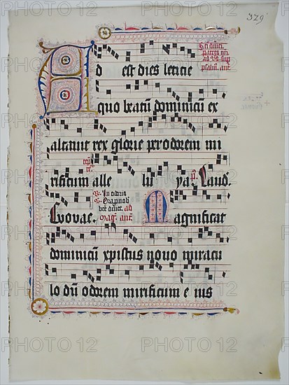 Manuscript Leaf with Initial A