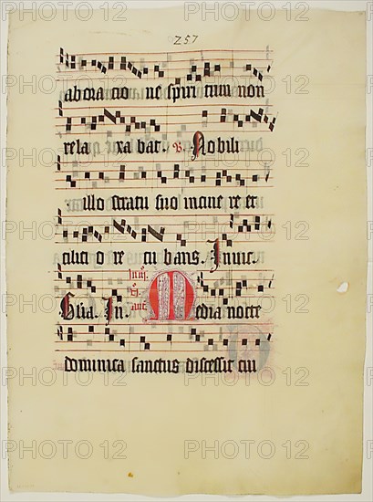 Manuscript Leaf with Initial M