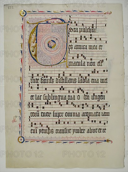 Manuscript Leaf with Initial T