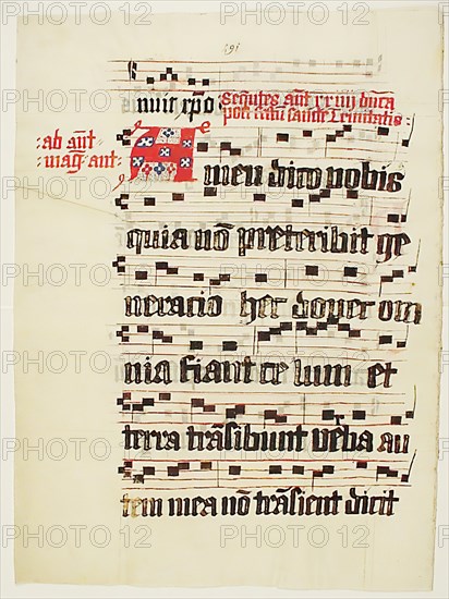 Manuscript Leaf with Initial A