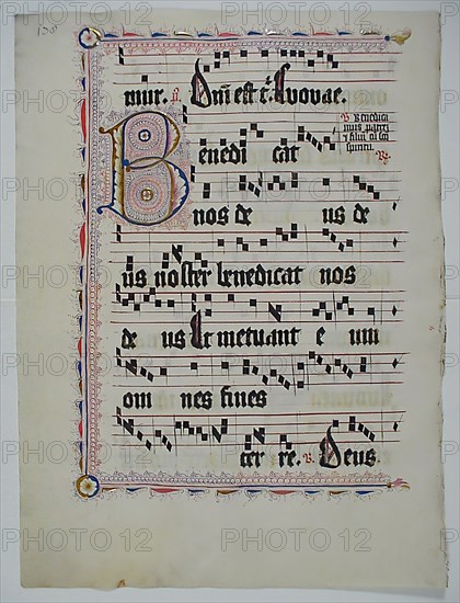 Manuscript Leaf with Initial B