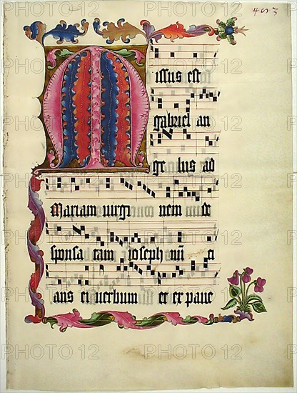 Manuscript Leaf with the Initial M