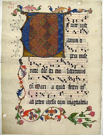 Manuscript Leaf with the Initial V