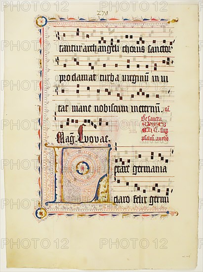 Manuscript Leaf with Initial L