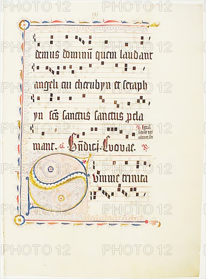 Manuscript Leaf with Initial S