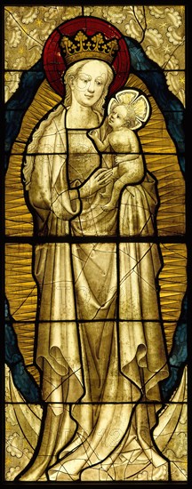 Stained Glass Panel with the Virgin and Child