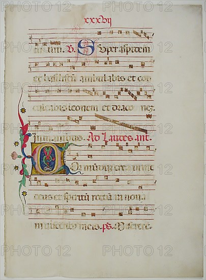 Manuscript Leaf with Initial C