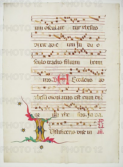 Manuscript Leaf with Initial I