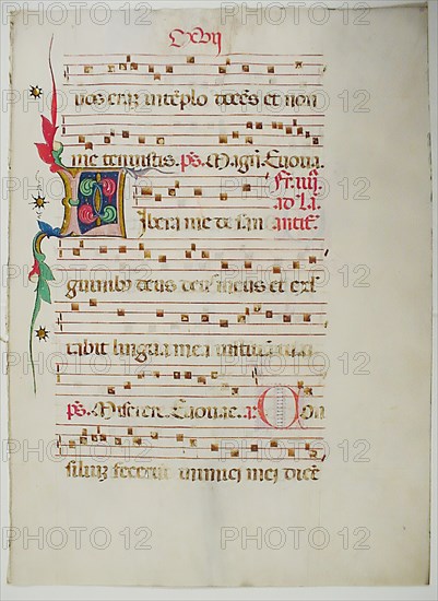 Manuscript Leaf with Initial L