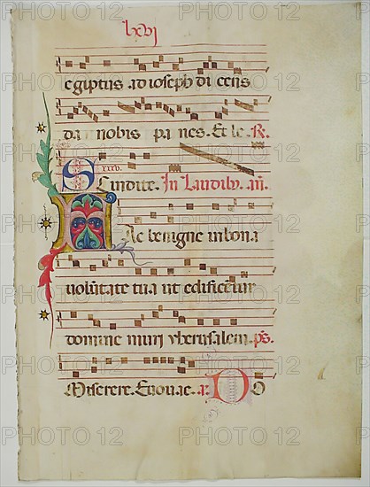 Manuscript Leaf with Initial A