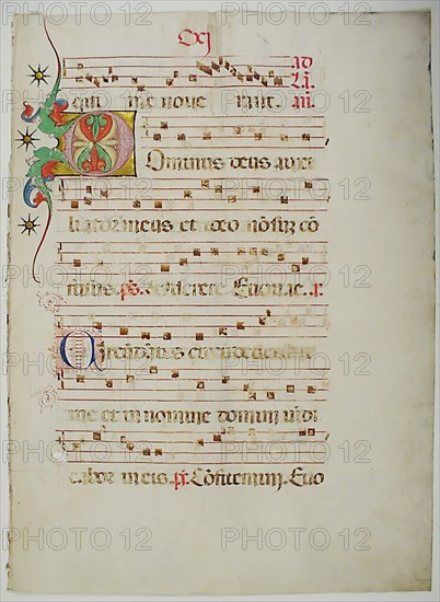 Manuscript Leaf with Initial D