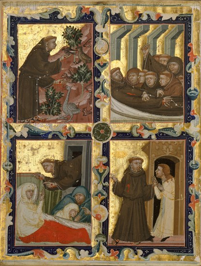 Manuscript Leaf with Scenes from the Life of Saint Francis of Assisi