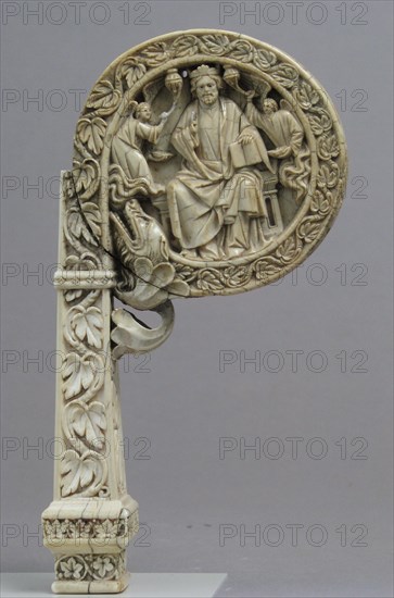 Ivory Crozier Head with Christ in Majesty and Throne of Wisdom