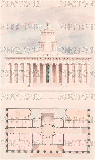 A. J. Davis, Scrapbook IV,.n.d. [Design for university].