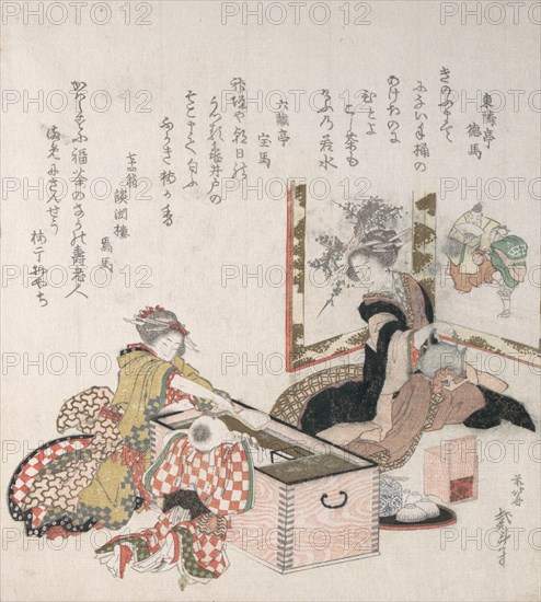 Women Preparing Tea Around the Fire-Holder, 1816.