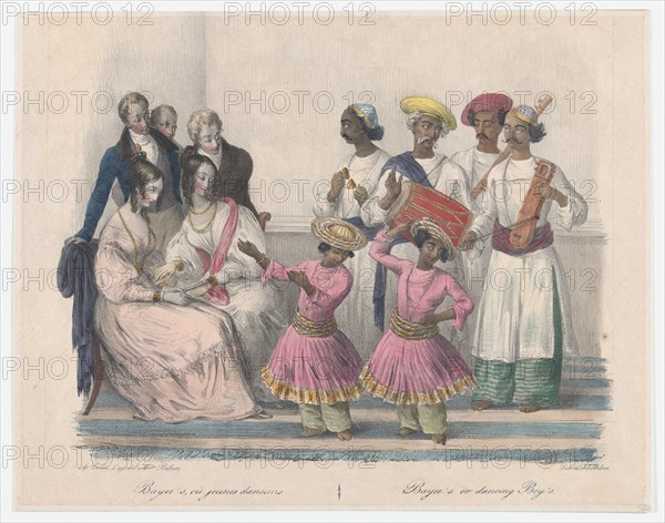 Bayees or Dancing Boys; from Twenty four Plates Illustrative of Hindoo and European Manners in Bengal, 1832.