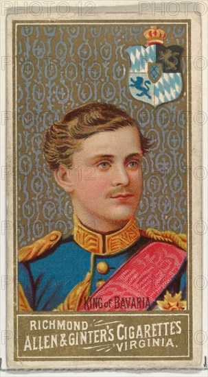 King of Bavaria, from World's Sovereigns series (N34) for Allen & Ginter Cigarettes, 1889.