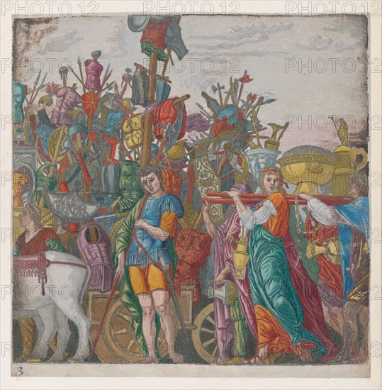 Sheet 3: Trophies of war, from The Triumph of Julius Caesar, 1599.