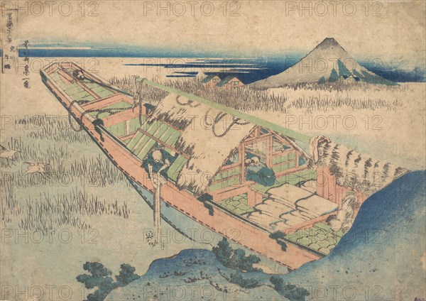 Ushibori in Hitachi Province (Joshu Ushibori), from the series Thirty-six Views of Mount Fuji (Fugaku sanjurokkei), ca. 1830-32.