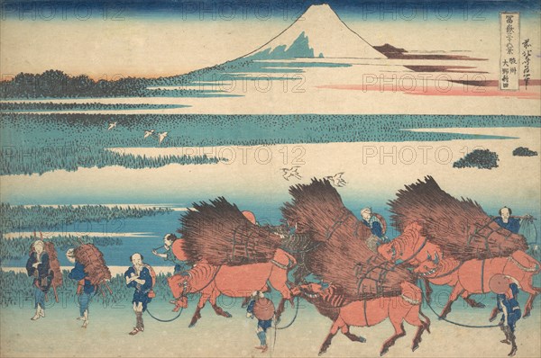 The New Fields at Ono in Suruga Province (Sunshu Ono shinden), from the series Thirty-six Views of Mount Fuji (Fugaku sanjurokkei), ca. 1830-32.