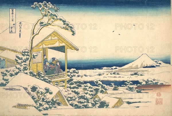 Morning after the Snow at Koishikawa in Edo (Koishikawa yuki no ashita), from the series Thirty-six Views of Mount Fuji (Fugaku sanjurokkei), ca. 1830-32.