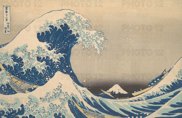 Under the Wave off Kanagawa (Kanagawa oki nami ura), also known as The Great Wave, from the series Thirty-six Views of Mount Fuji (Fugaku sanjurokkei), ca. 1830-32.