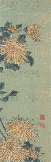 Yellow Chrysanthemums on a Blue Ground, ca. 1825.